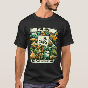 Camiseta Peixes são como batatas fritas - ditado engraçado
