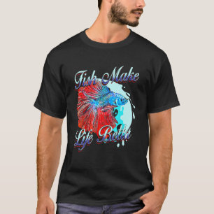 Camiseta Peixes Tornam a Vida Betta Splendens Peixes de Aqu