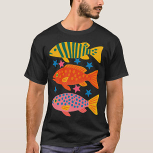 Camiseta Peixes Tropicais Coloridos