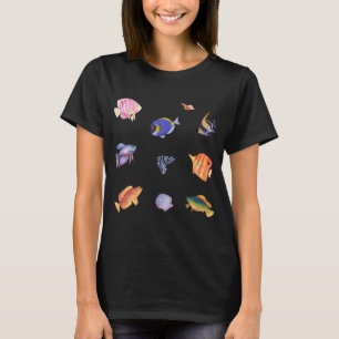 Camiseta Peixes Tropicais Coloridos em Aquarela