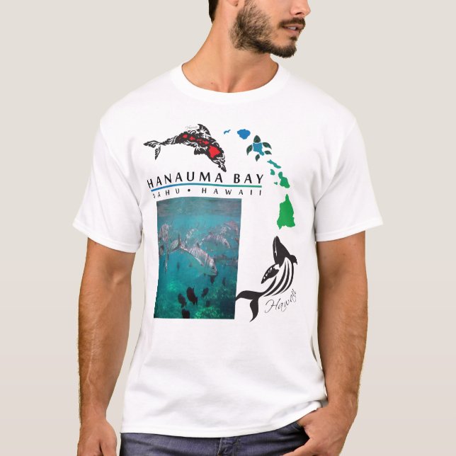 Camiseta Peixes tropicais das ilhas de Havaí (Frente)