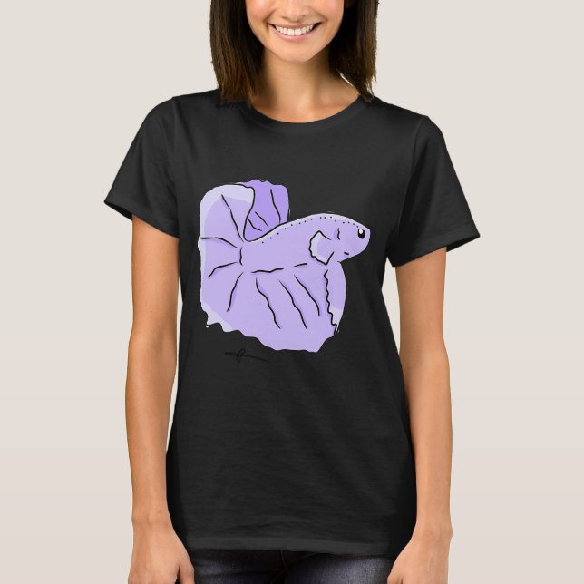 Camiseta Peixes tropicais roxos (Frente)