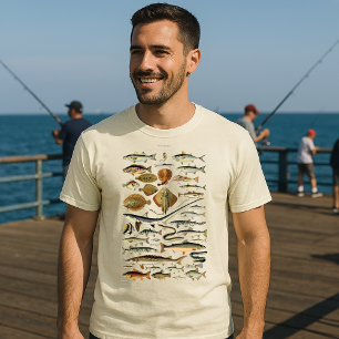 Camiseta Peixes Vintage de Adolphe Millot