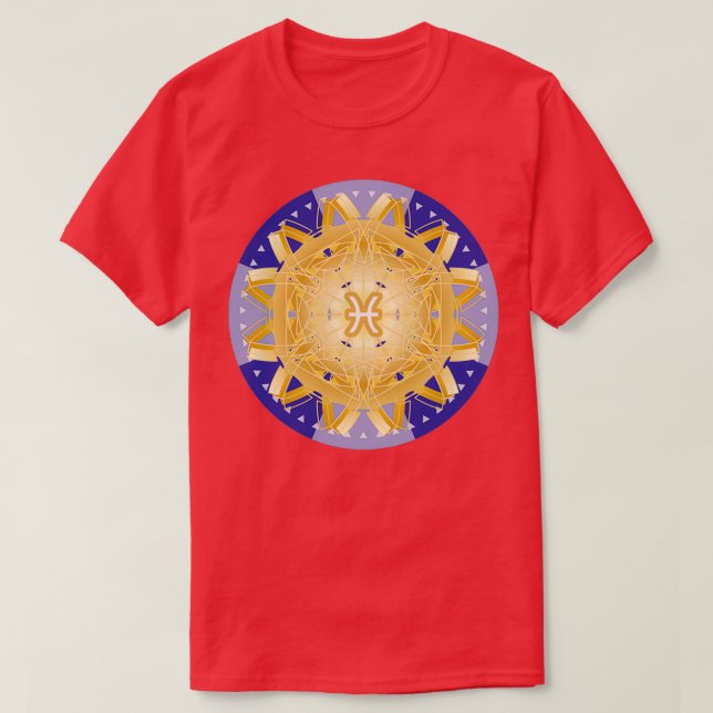 Camiseta Peixes Zodiac Mandala (Frente do Design)