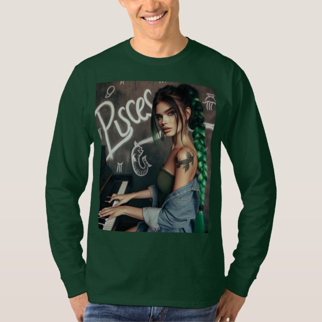 Camiseta Peixes Zodiac Musical Piano (Frente)