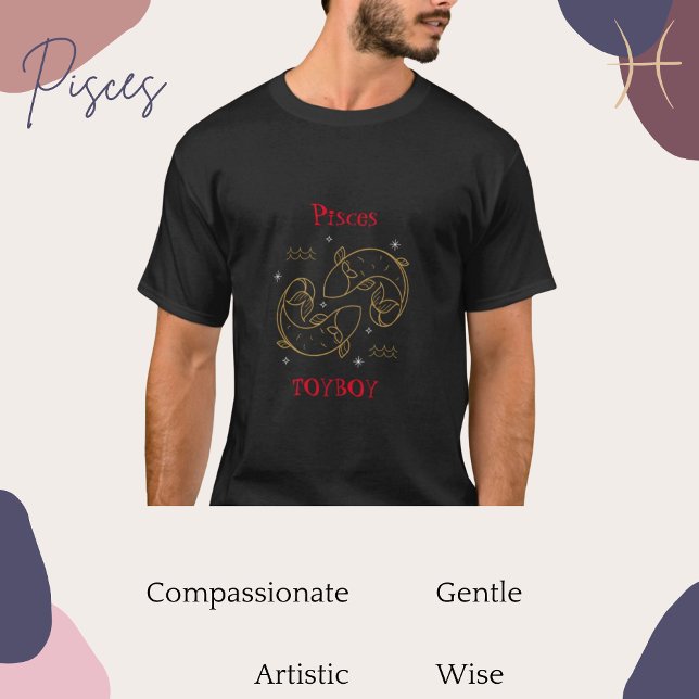 Camiseta Peixes Zodiatografia Símbolo de Estrela de Peixe (Criador carregado)
