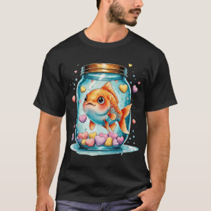 Camiseta Peixinho Dourado Fofo em Pote de Vidro Sub Valenti