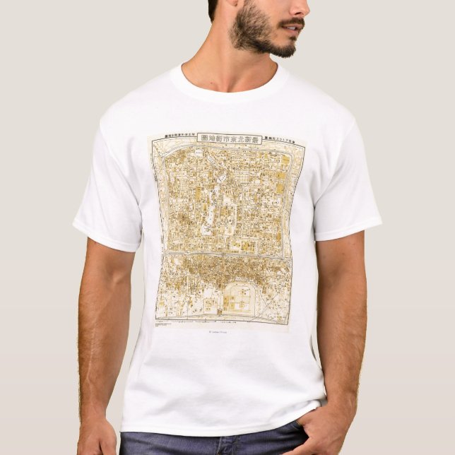 Camiseta Peking, ChinaPanoramic MapPeking, China (Frente)