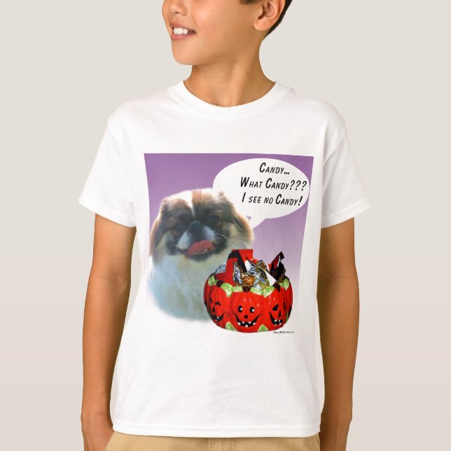 Camiseta Pekingese Halloween Candy (Frente)