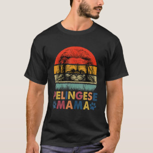 Camiseta Pekingese Mãe Retrô Apresenta Cachorro Mãe
