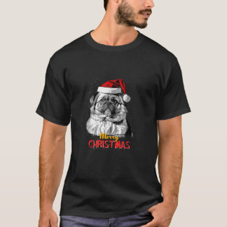 Camiseta Pekingese Santa Claus Hat Feliz Cachorro de Natal