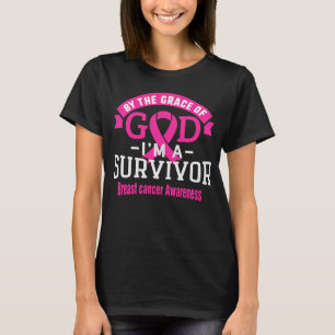 Camiseta Pela Graça de Deus Sobrevivente do Câncer da Mama