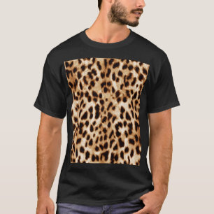 Camiseta Pele Leopardo, Padrão Autêntico De Vida Selvagem.
