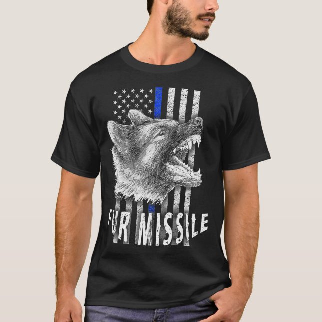 Camiseta Peles com míssil de pele K9 - Sinalizador de linha (Frente)