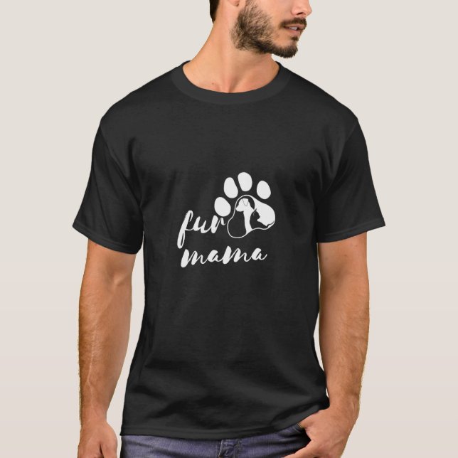 Camiseta Peles Mamãe Engraçada Cachorro Bonito Mamãe Mamãe  (Frente)