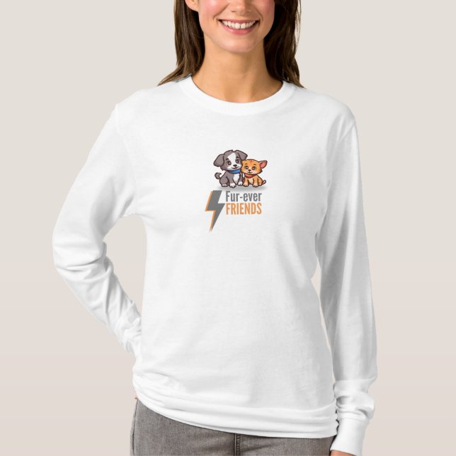 Camiseta Peles-sempre amigos - Cachorro giro e Besties de G (Frente)