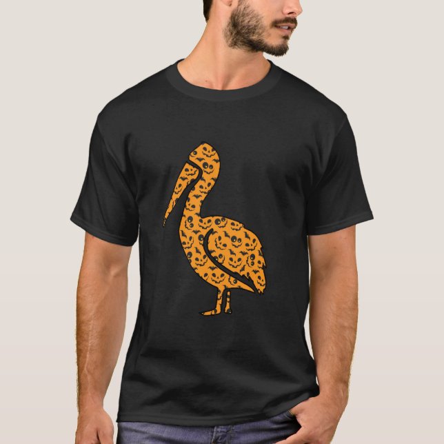 Camiseta Pelican Easy Halloween Outfit Bird Heron, custo oc (Frente)
