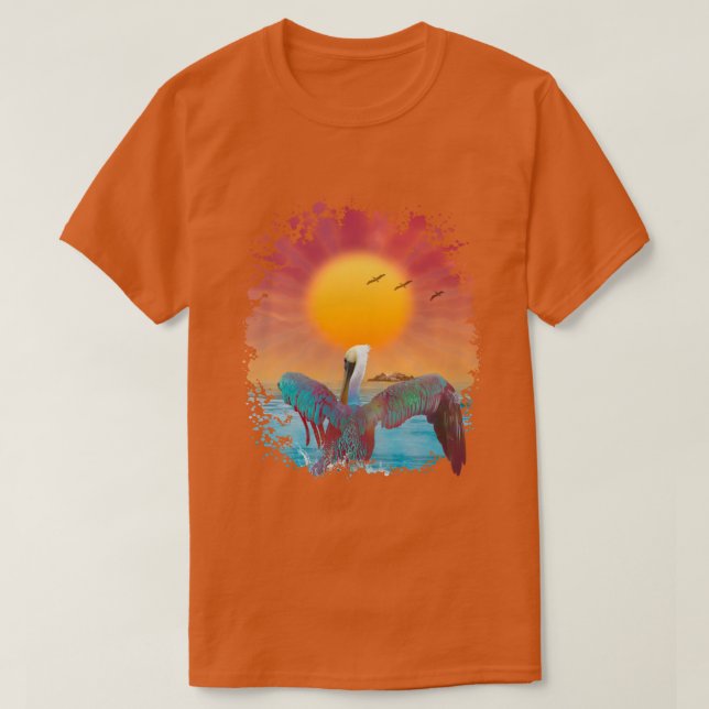 CAMISETA PELICAN ISLAND SUNSET (Frente do Design)