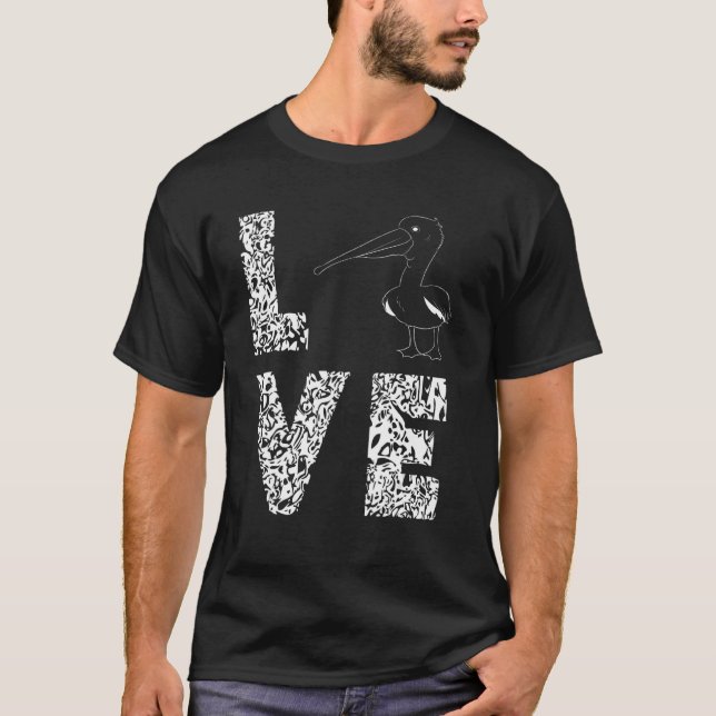 Camiseta Pelican Love Leopardo Tropical Bird Animal Pelican (Frente)