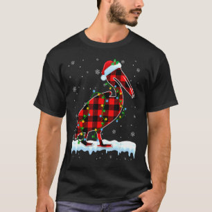 Camiseta Pelican Natal Santa Hat Cute Animais Xmas Ligh