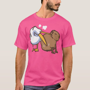 Camiseta Pelican tenta comer Capybara Funny Cute Kawaii Me