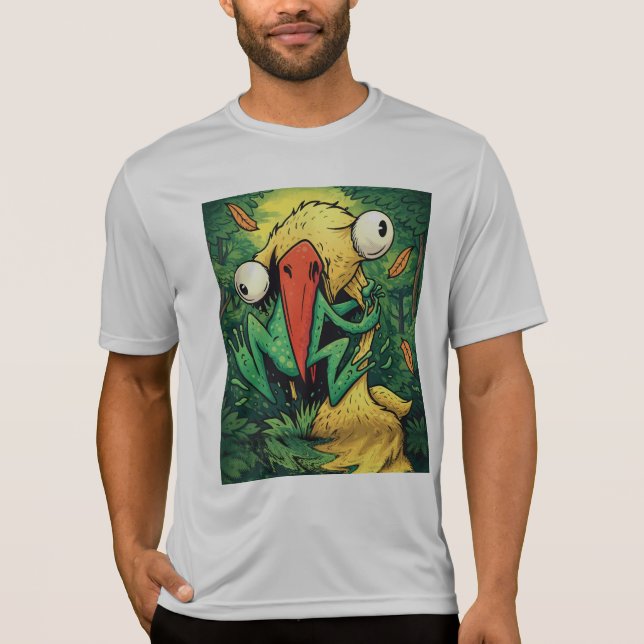 Camiseta Pelican vs Frog Swamp Never Give Up Funny T-Shirt (Frente)