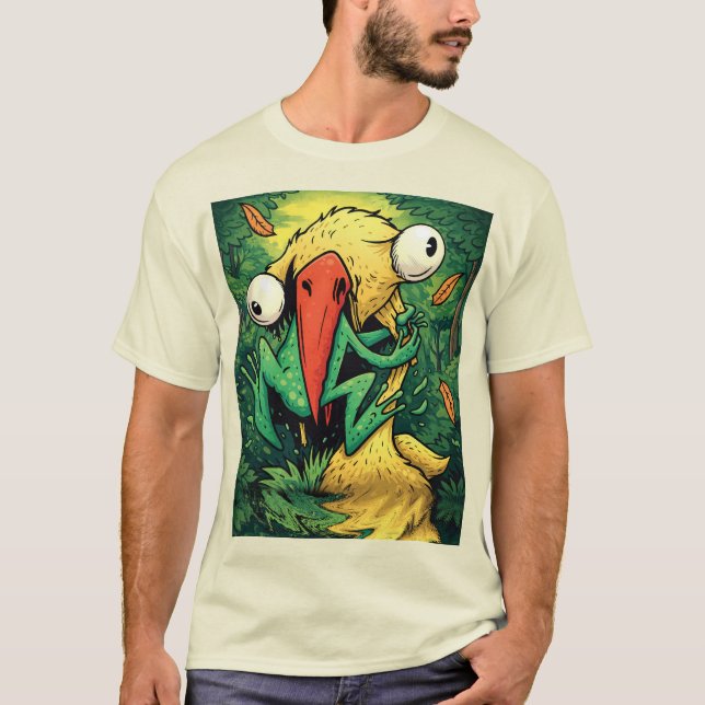 Camiseta Pelican vs Frog Swamp Never Give Up Funny T-Shirt (Frente)