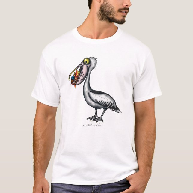 Camiseta Pelicano bonito engraçado com o t-shirt irritado (Frente)