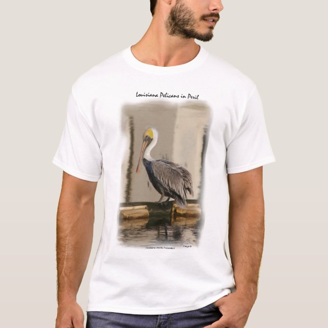 Camiseta Pelicanos de Louisiana no perigo (Frente)