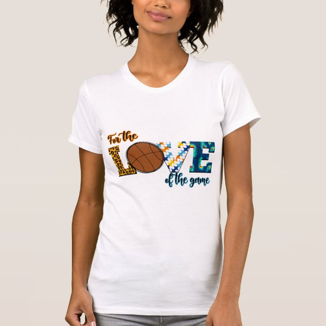 Camiseta Pelo Amor Do Jogo De Basquete Mãe Leopardo (Frente)