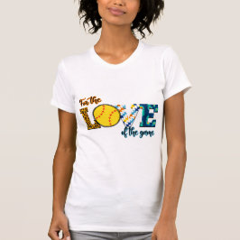 Camiseta Pelo Amor Do Jogo Softball Mãe Leopardo