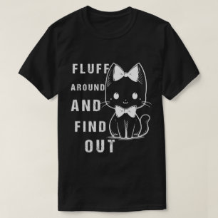 Camiseta Pelo ao Redor E Descubra Humor de Gato Adulto Engr