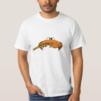 Camiseta Pelo caranguejo que joga o t-shirt da flauta