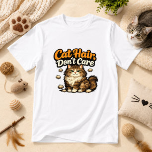 Camiseta Pelo de Gato, Não Me Importo Humor de Gato