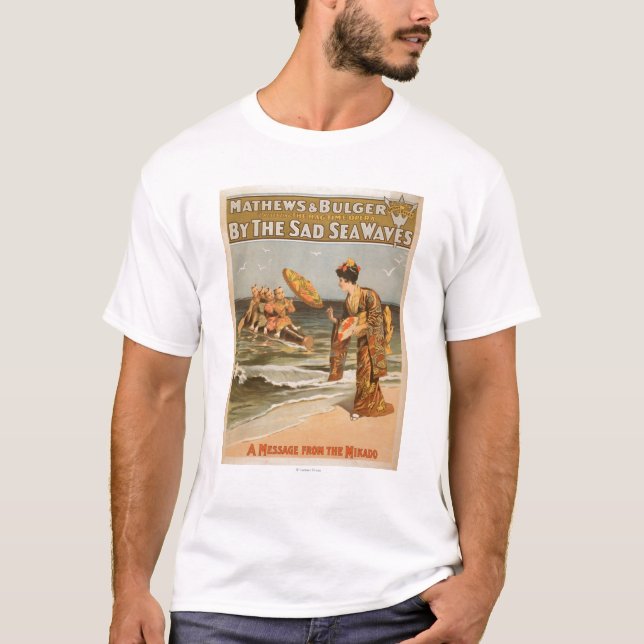 Camiseta Pelo mar triste acena a "mensagem de Mikado " (Frente)