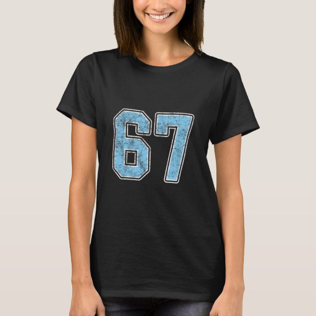 Camiseta Pelo Meme Blue 67 Six Seven  (Frente)