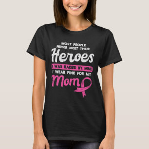 Camiseta Pelo Meu Heroico Rosa Para A Consciência Do Cancer