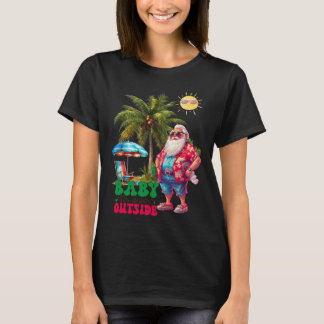 Camiseta Pelo Seu Lado de Fora Engraçado Papai Noel Natal E