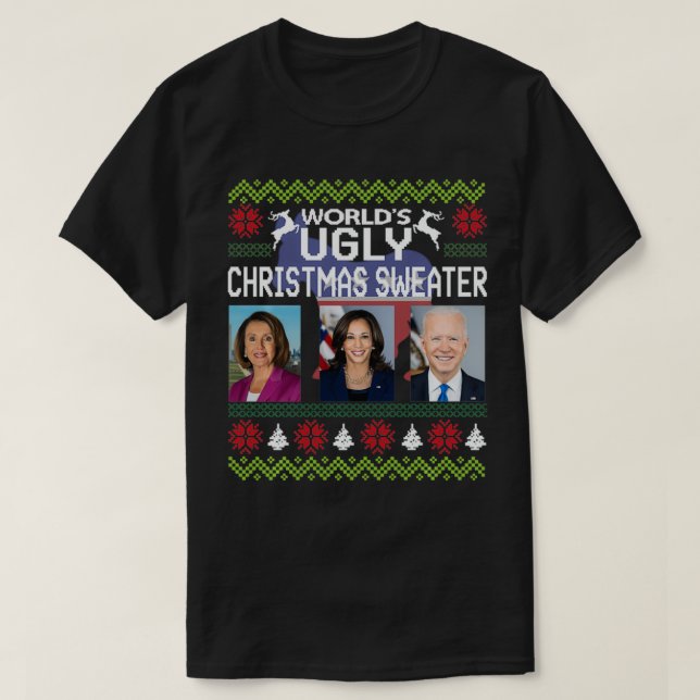 Camiseta Pelosi Kamala Joe Biden Swe de Natal (Frente do Design)