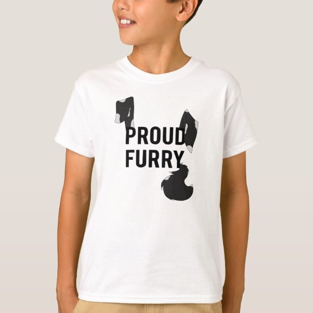 Camiseta Peludo orgulhoso com orelhas e cauda de cão (Frente)