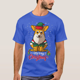 Camiseta Pembroke Corgi Dog Saudações Felizes Papais noeis 