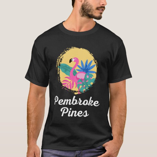 Camiseta Pembroke Pines Florida Beach Tropical Flamingo (Frente)