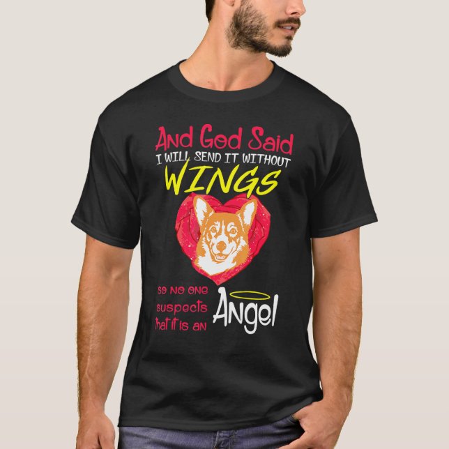 Camiseta Pembroke Welsh Corgi Anjo Sem Asas (Frente)