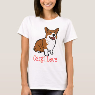 Camiseta Pembroke Welsh Corgi Cão Cachorro Vermelho Amor M