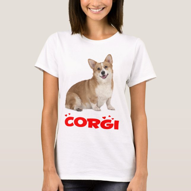 Camiseta Pembroke Welsh Corgi, Cão Vermelho, Senhoras (Frente)