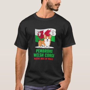 Camiseta Pembroke Welsh Corgi Dog Barking Wales Flag