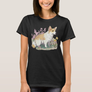 Camiseta Pembroke Welsh Corgi Flor de Cerejeira Raça de Cac