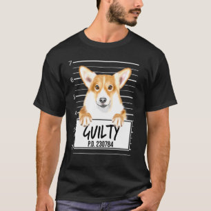 Camiseta Pembroke Welsh Corgi Mugshot Cão Culpado