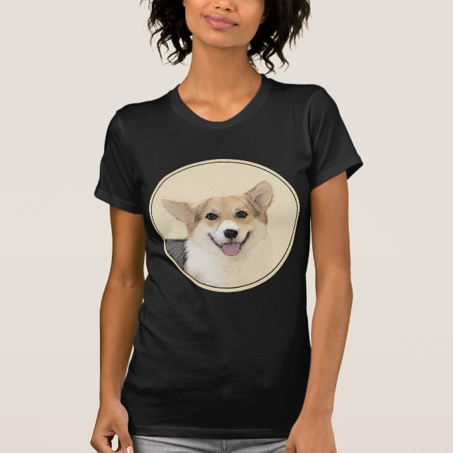 Camiseta Pembroke Welsh Corgi - Pintura Original para Cacho (Frente)
