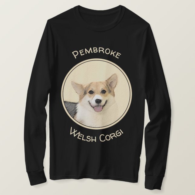Camiseta Pembroke Welsh Corgi - Pintura Original para Cacho (Frente do Design)